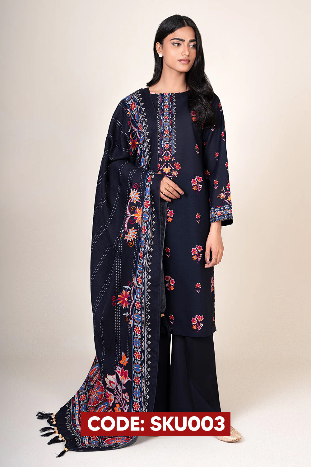 BUY ANY 2 STITCHED 3 PIECE KHADDAR EMBROIDERY SUITS