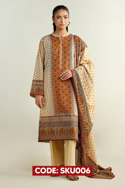 BUY ANY 2 STITCHED 3 PIECE KHADDAR EMBROIDERY SUITS